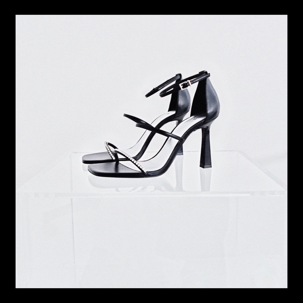 Zara sparkly strap heeled sandal.